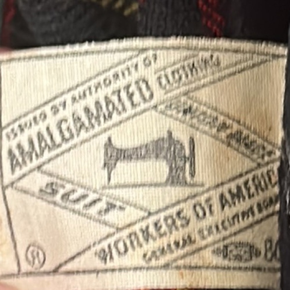 Vintage AMALGAMATED  clothing workers of America plaid wool front vest - Picture 5 of 5